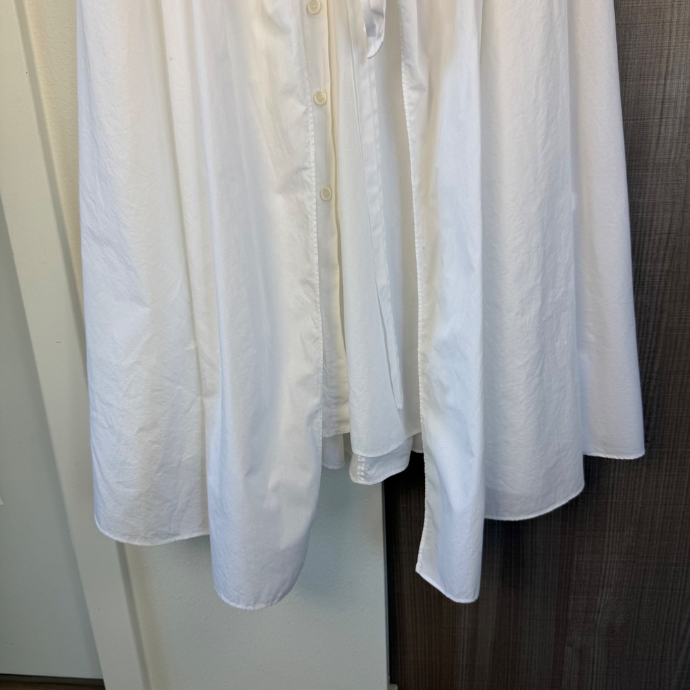 Zara White Poplin Shirt Midi Dress Button Down Front Size Large - Picture 9 of 16